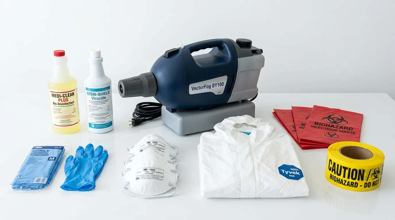 Professional biohazard remediation crew working in South Highpoint